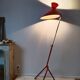 Scoubidou tripod floor lamp, Lunel style diabolo lampshade, 1950s