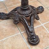 Antique 50s tripod bistro table, cream, 74 cm