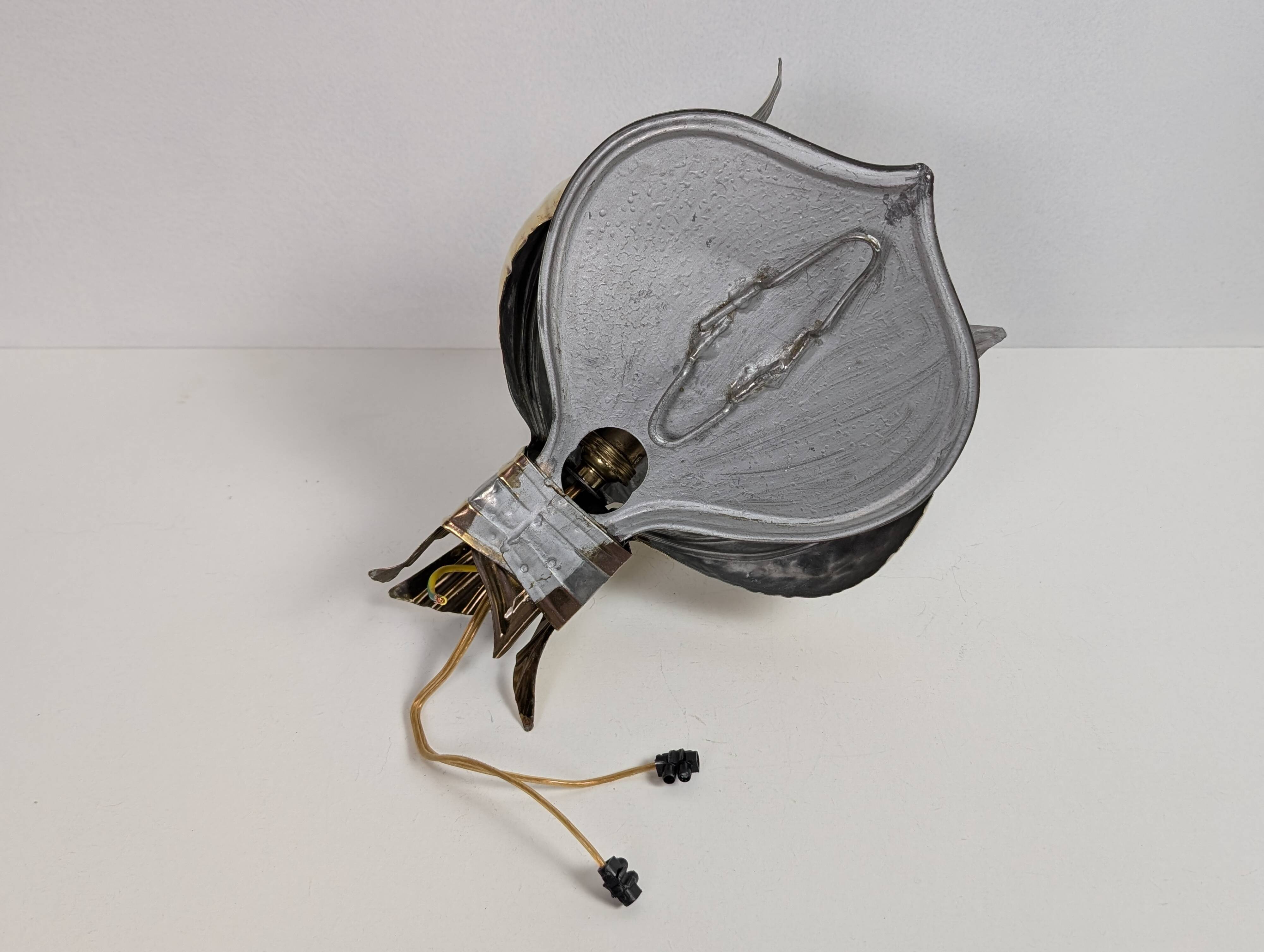 70' brass lotus wall light