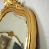 Miroir doré biseauté style rocaille deknudt belgique vintage