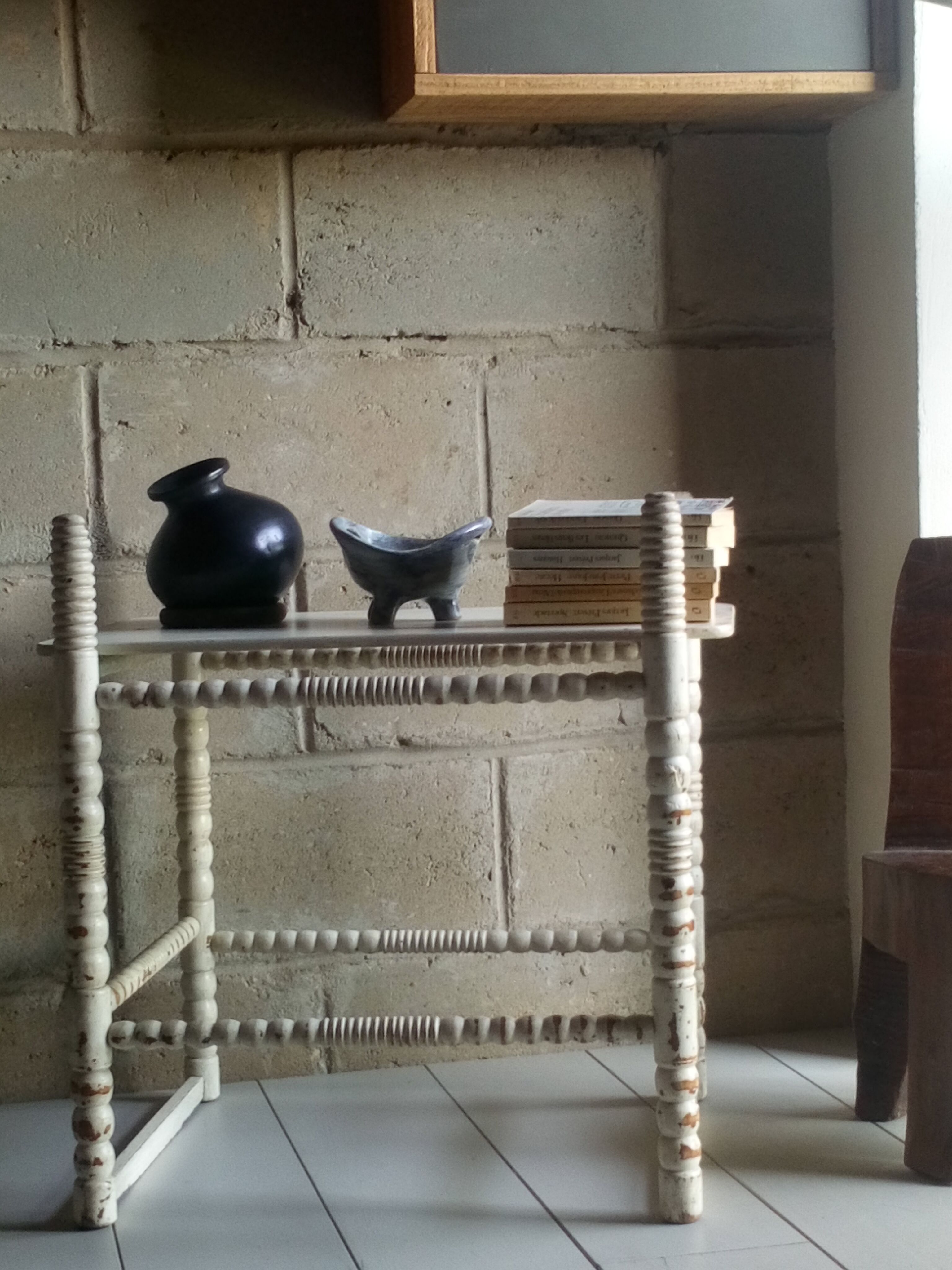 Old wooden sofa-bedside tip turned
