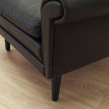 Brown leather armchair, Danish design, 1960s, designer: Aage Christiansen,