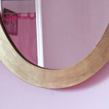 Miroir ovale en bois doré