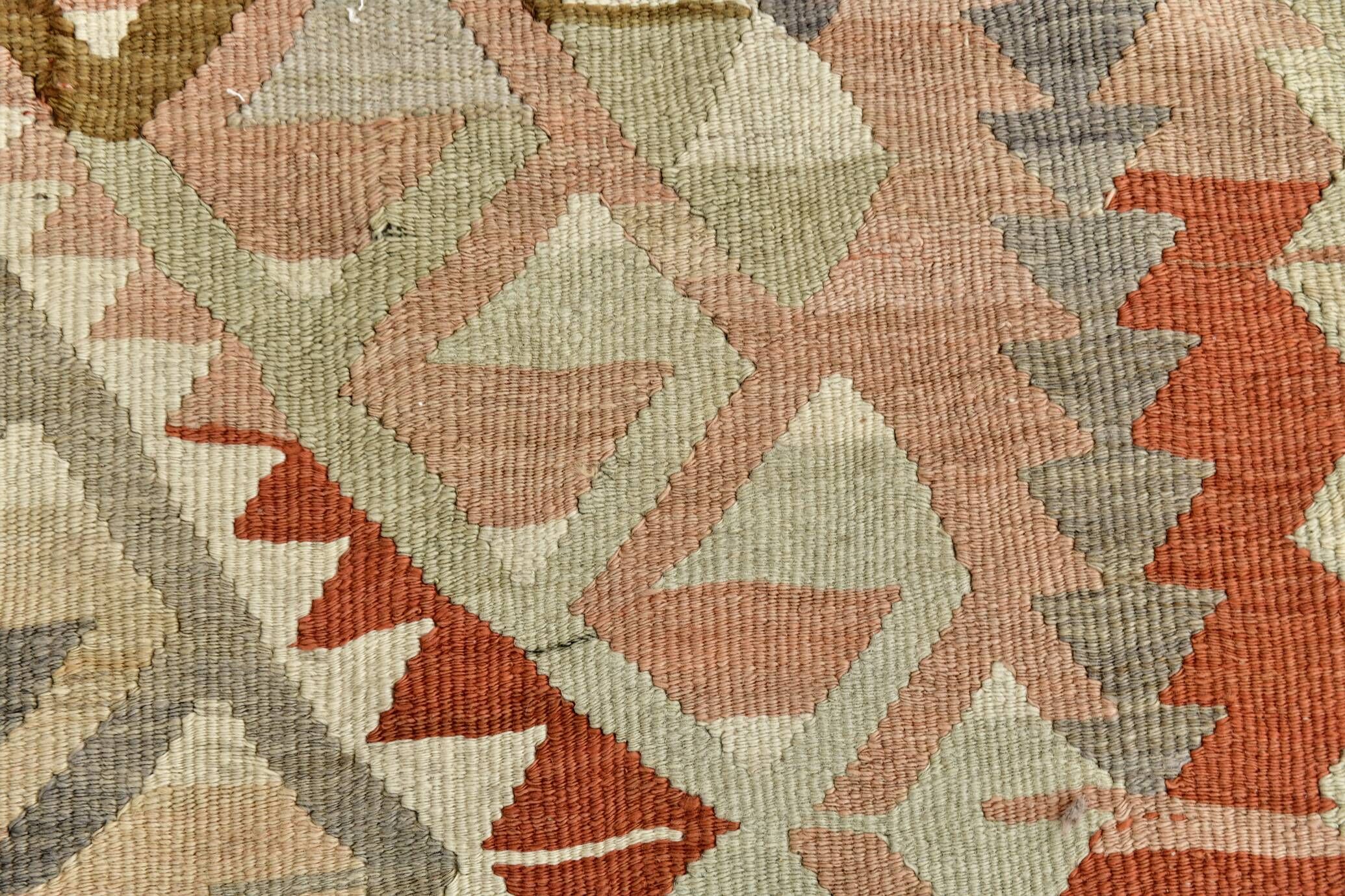5x7 Brown & Red Turkish Vintage Kilim Rug 148x223Cm SK 35162