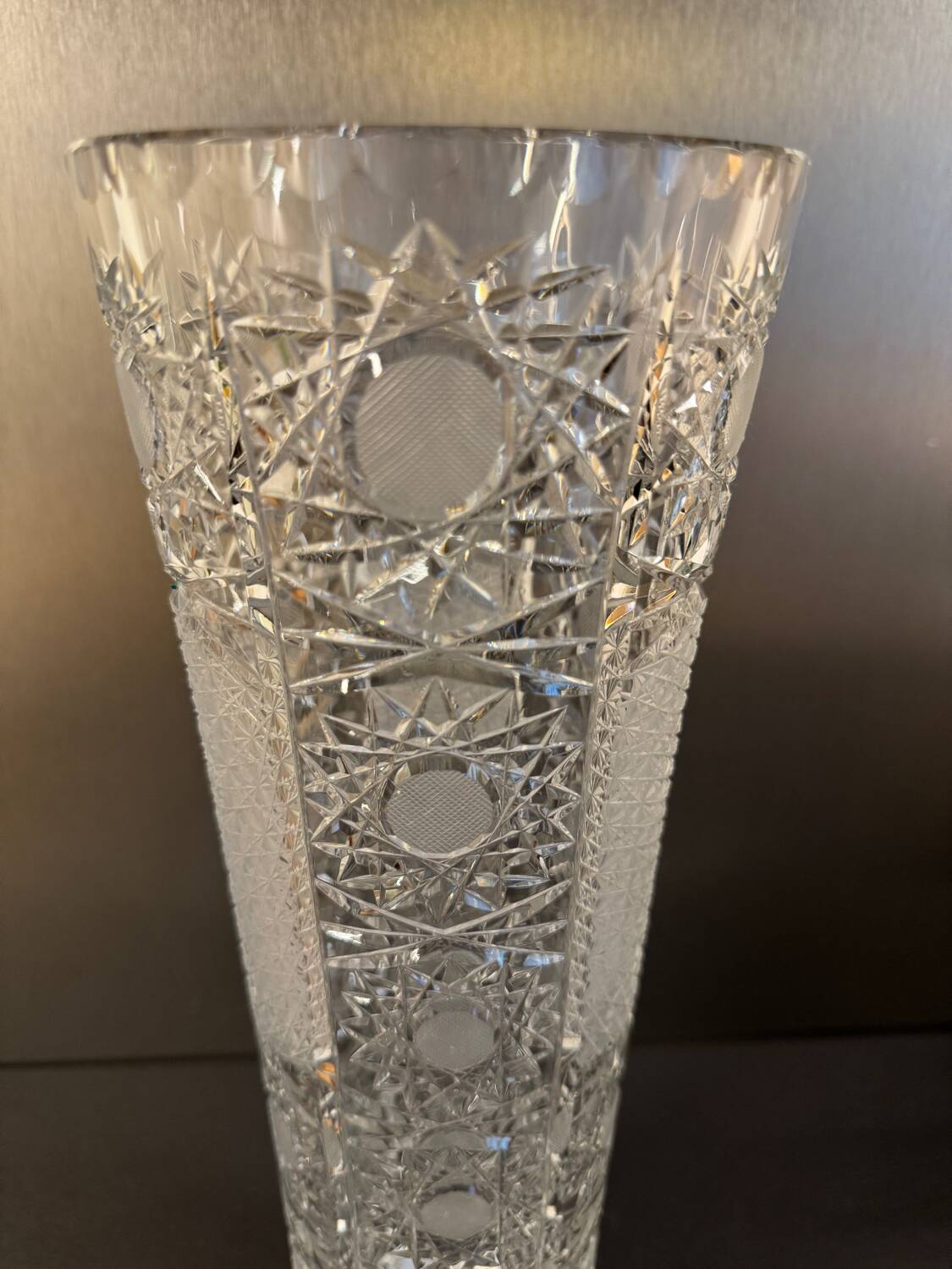 Large Bohemian crystal vase, 20th century