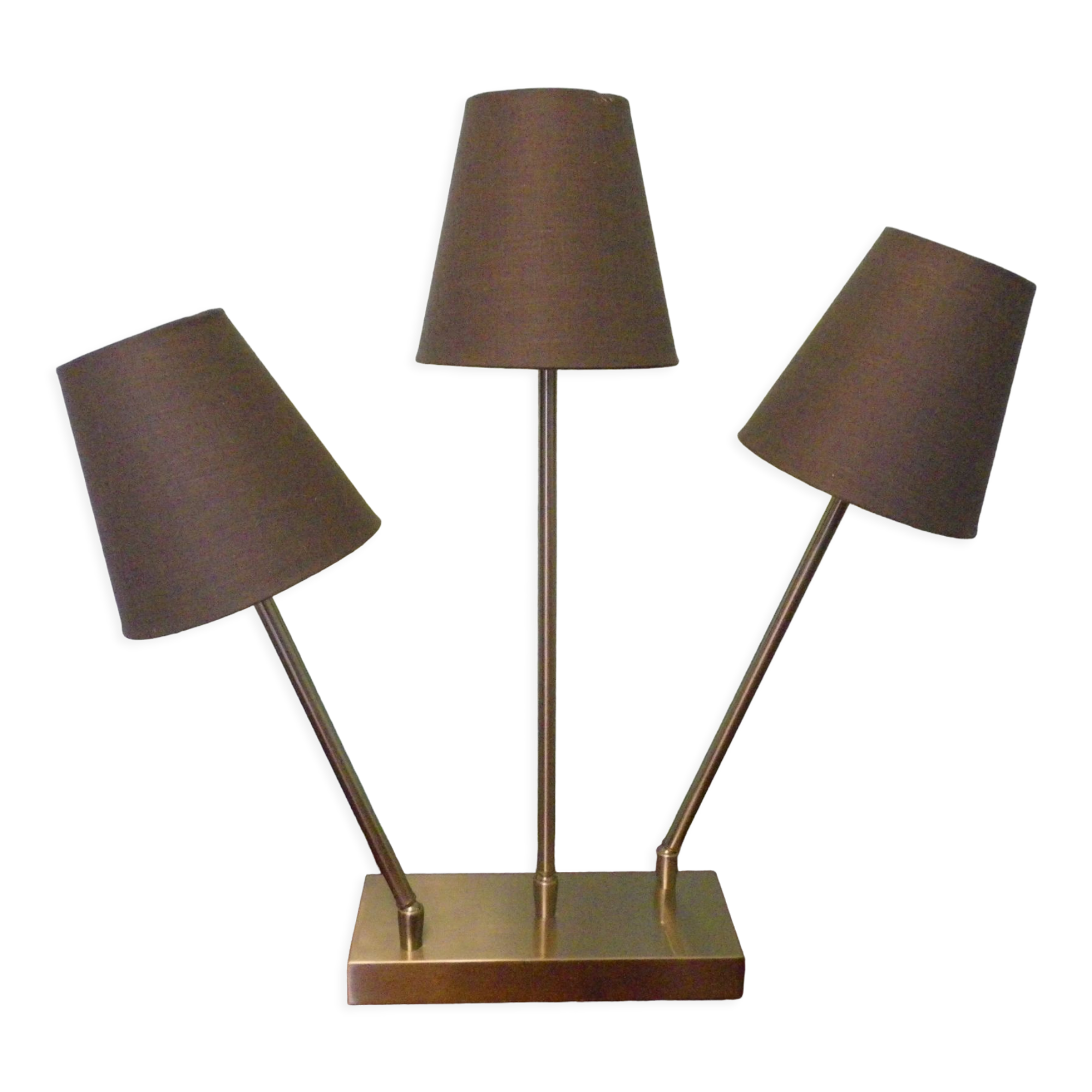 "Trio" table lamp, chromed metal, lampshades with tilting supports