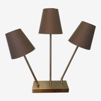 "Trio" table lamp, chromed metal, lampshades with tilting supports