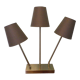 "Trio" table lamp, chromed metal, lampshades with tilting supports