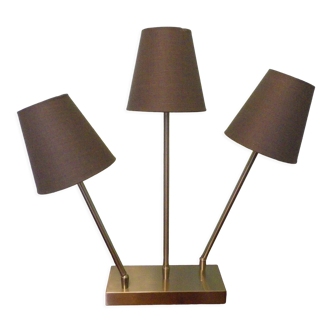 "Trio" table lamp, chromed metal, lampshades with tilting supports