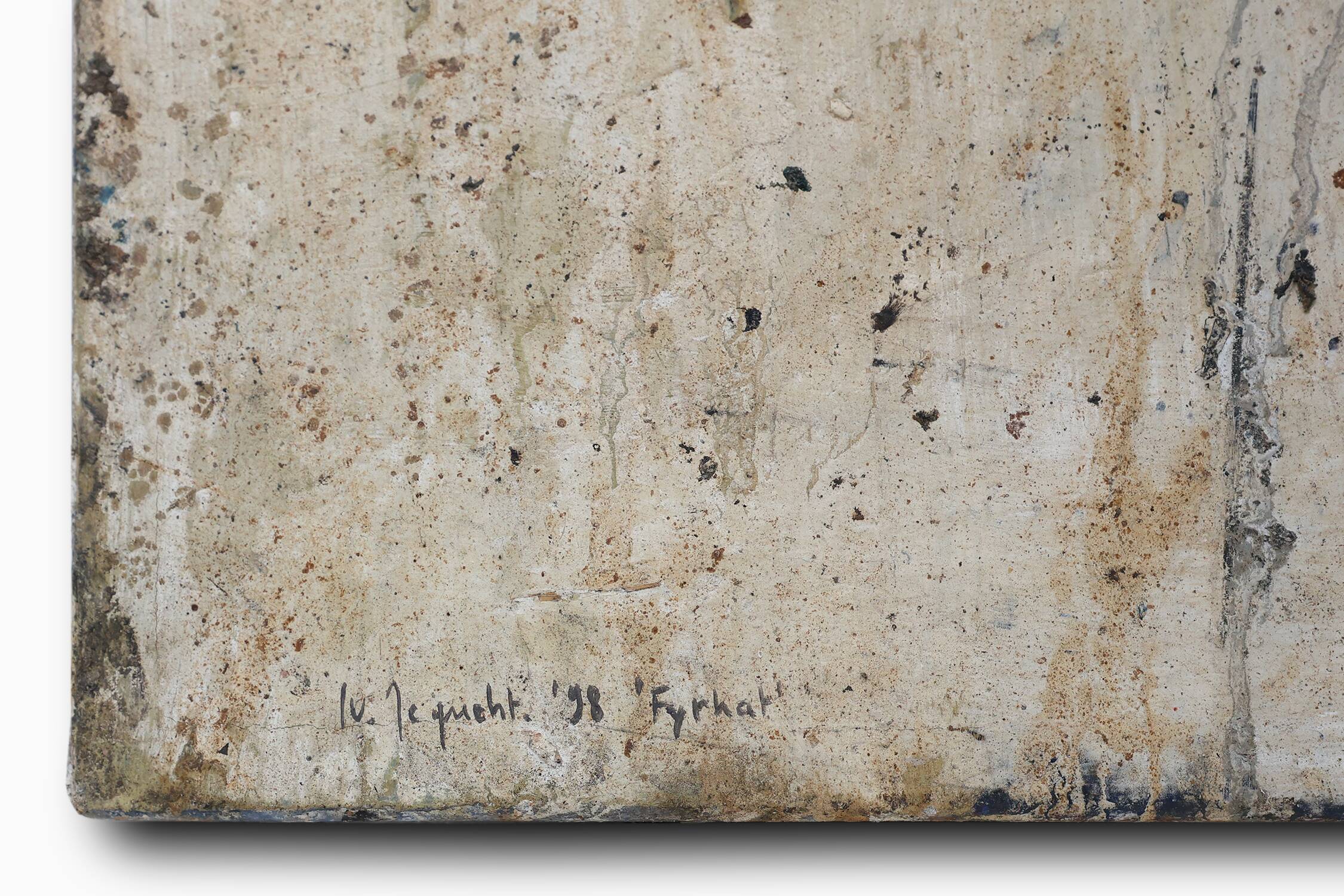 Set of 2 abstract paintings titled “Fyrhat” by the Belgian Artist Nico de G