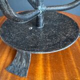 Brutalist wrought iron candlestick holder
