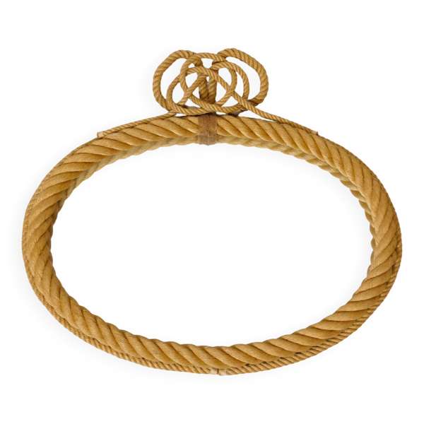 Miroir ovale en corde avec fronton