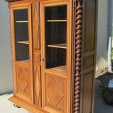 Walnut bookcase, solid walnut display case