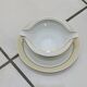 White and yellow porcelain dinner service with gold edging, Poral Limoges France