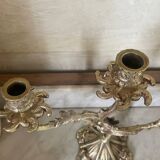 Old gilded bronze candlestick