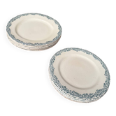 Green Fire Earth Set 6 large plates and 6 small plates
