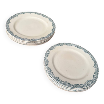 Green Fire Earth Set 6 large plates and 6 small plates