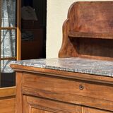 Grand buffet, meuble de toilette ancienne à dessus de marbre XIXe