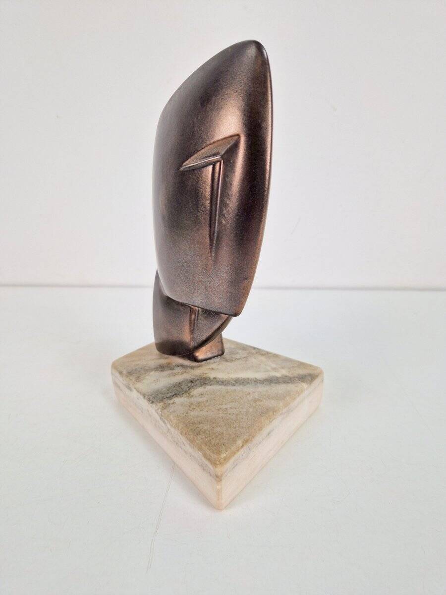 Sculpture abstraite vintage sur socle en marbre, années 1960