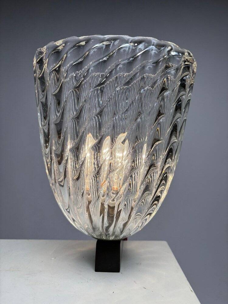 Large Wall Lamps attributed to Ercole Barovier & Toso, Italy, 1940s, Set of 2