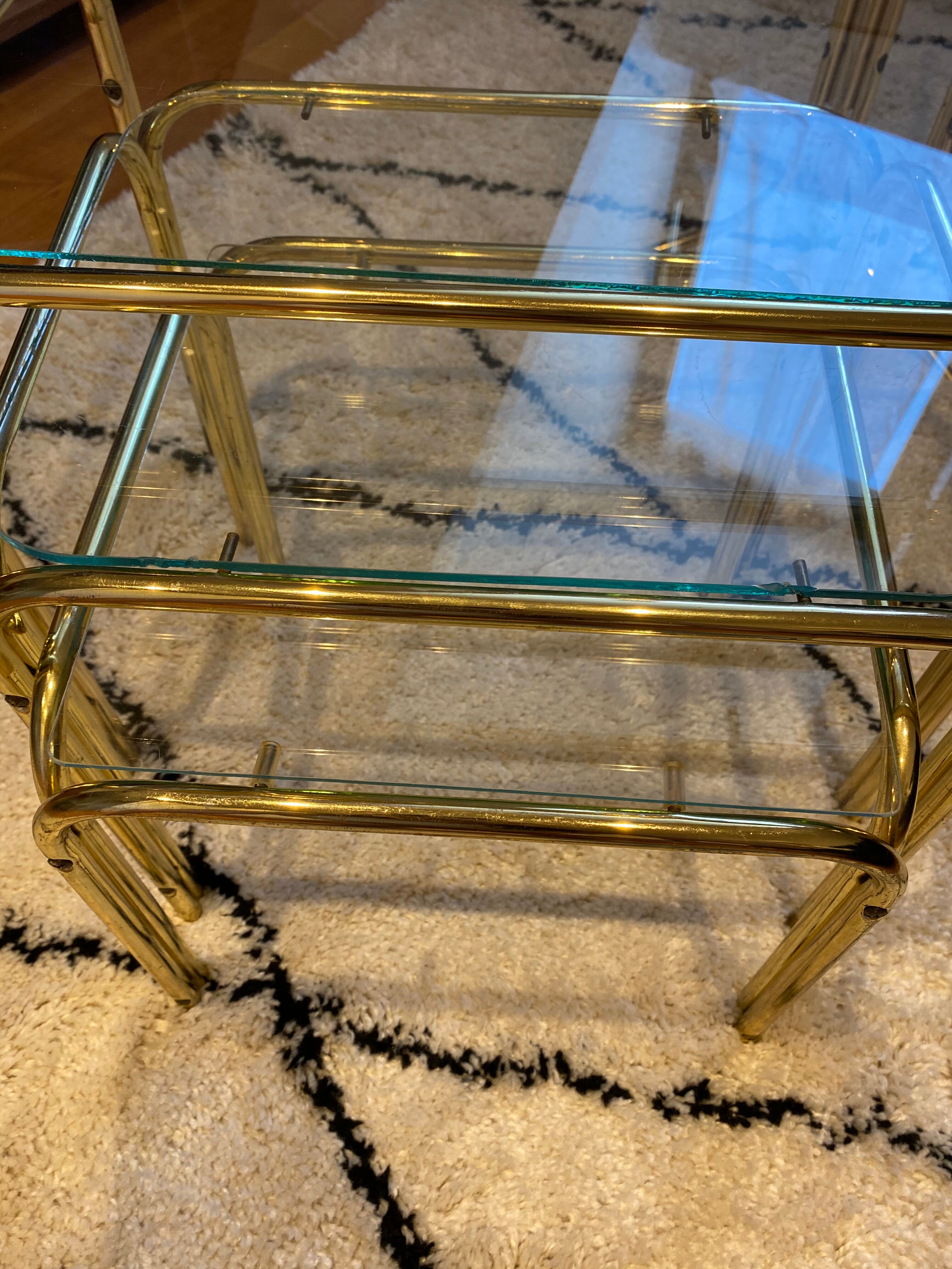 Golden metal tables