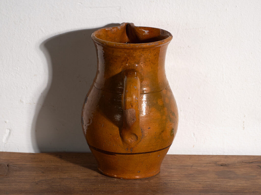 Old glazed ceramic jug – Central Europe, 1974