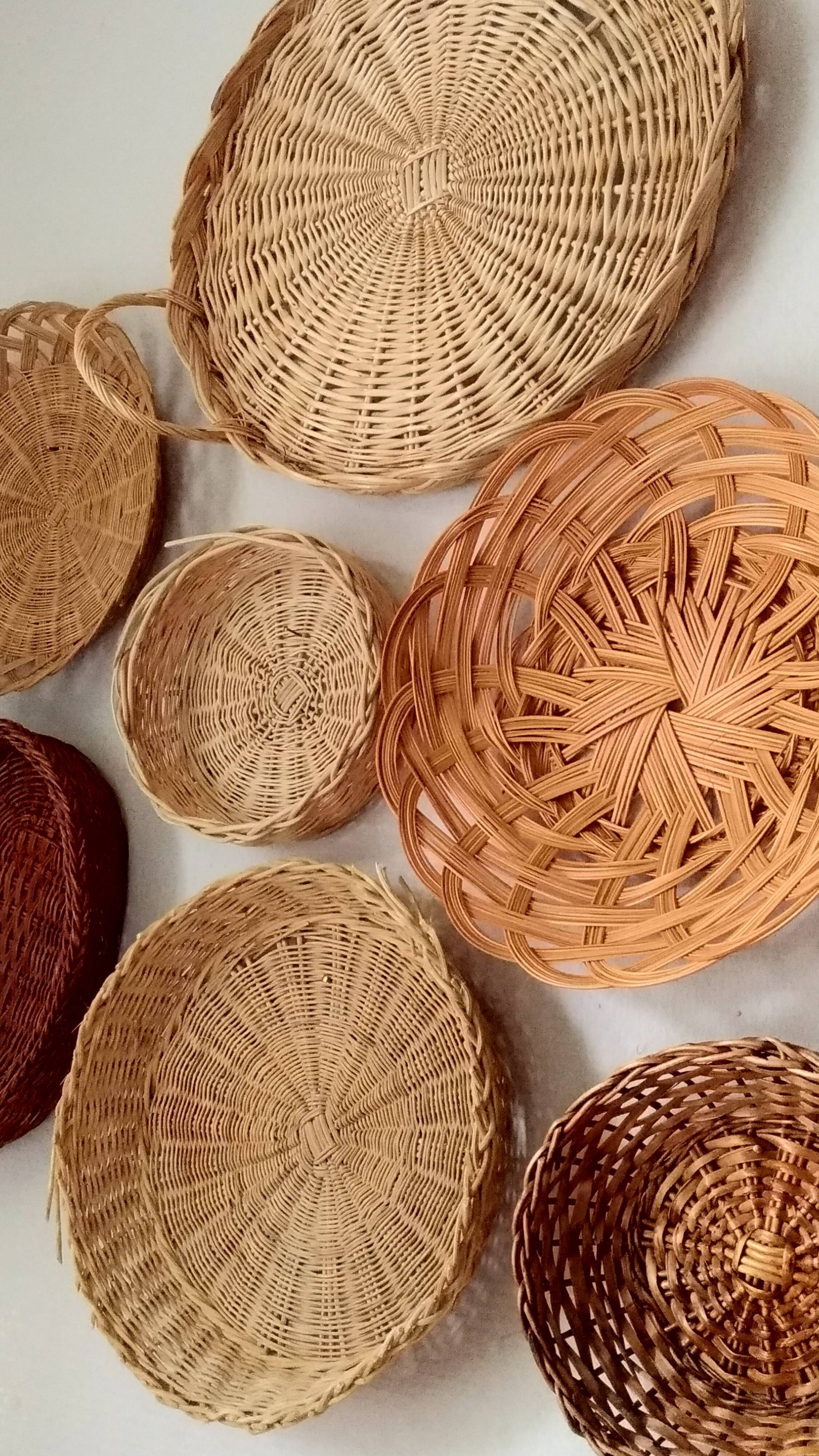 Composition of Vintage rattan baskets