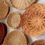 Composition of Vintage rattan baskets
