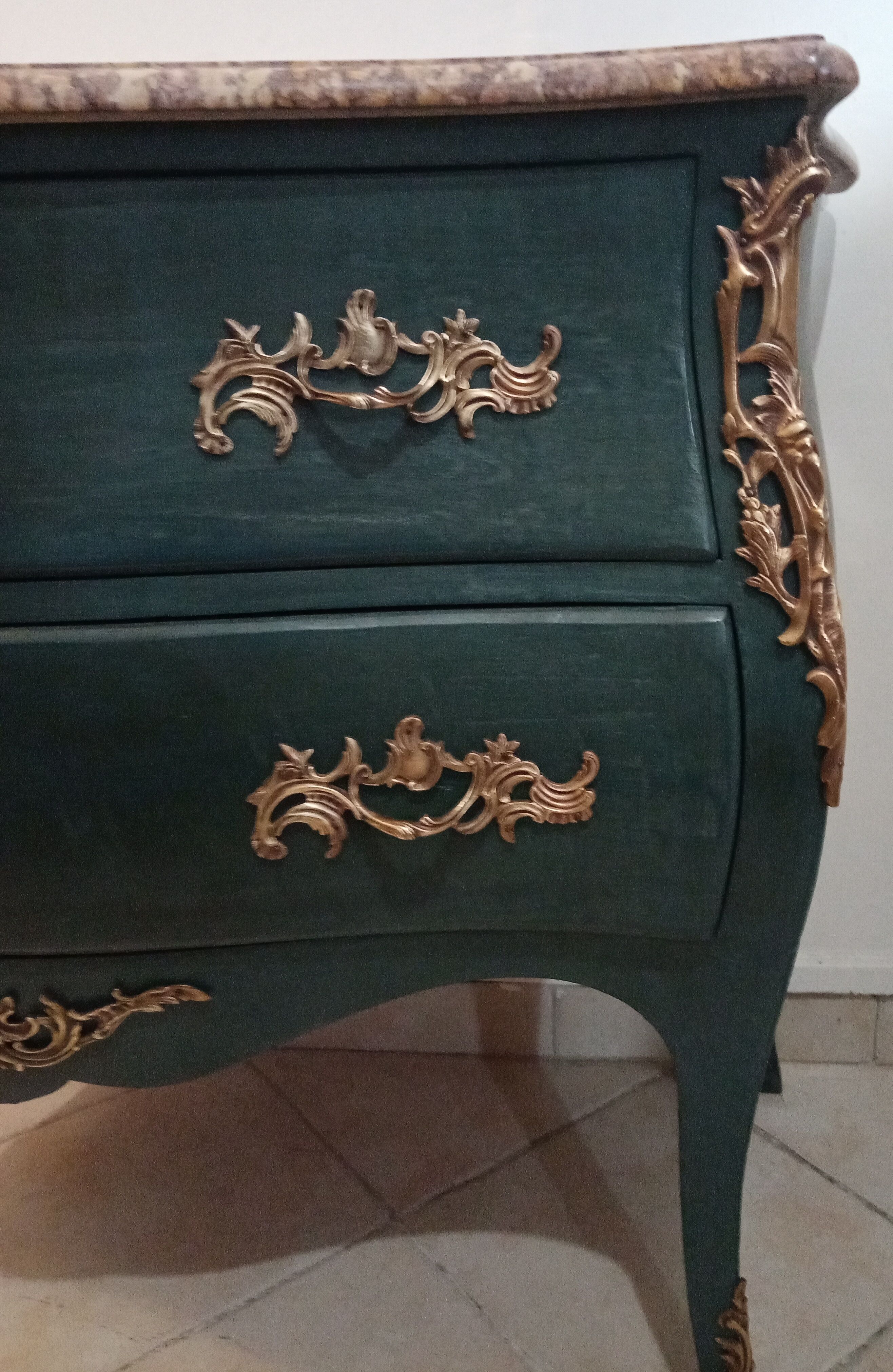 Louis XV curved dresser 2 drawers