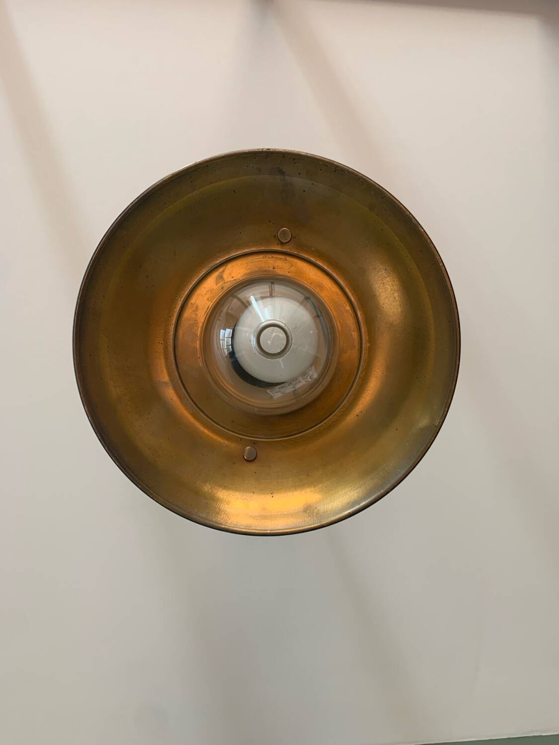 Industrial style brushed brass pendant light