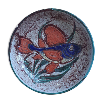 Assiette plat poisson céramique vallauris