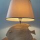 Vintage fish lamp in terracotta signed from the 1970s.