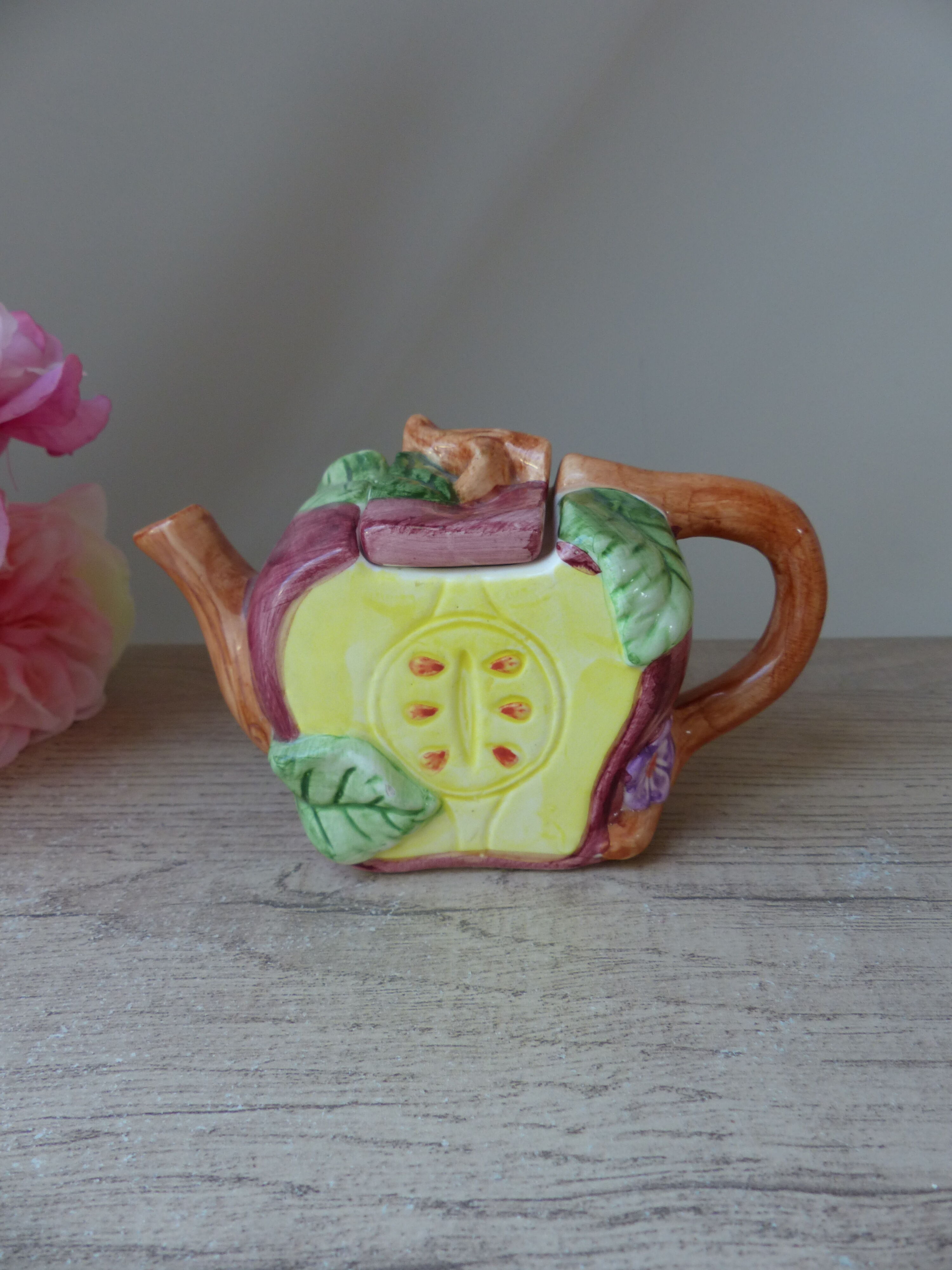 Miniature Potato Shaped Teapot Vintage Ceramic Chewable
