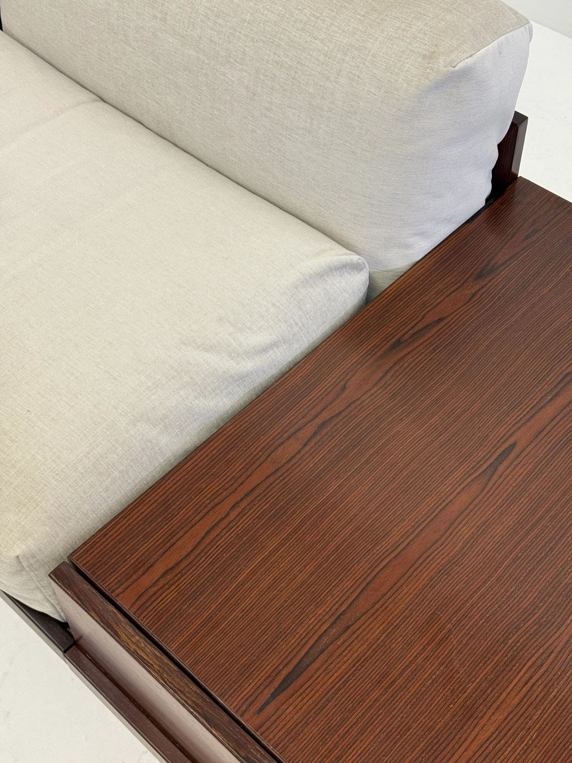 Italian modular sofa with coffee table set in Japandi style