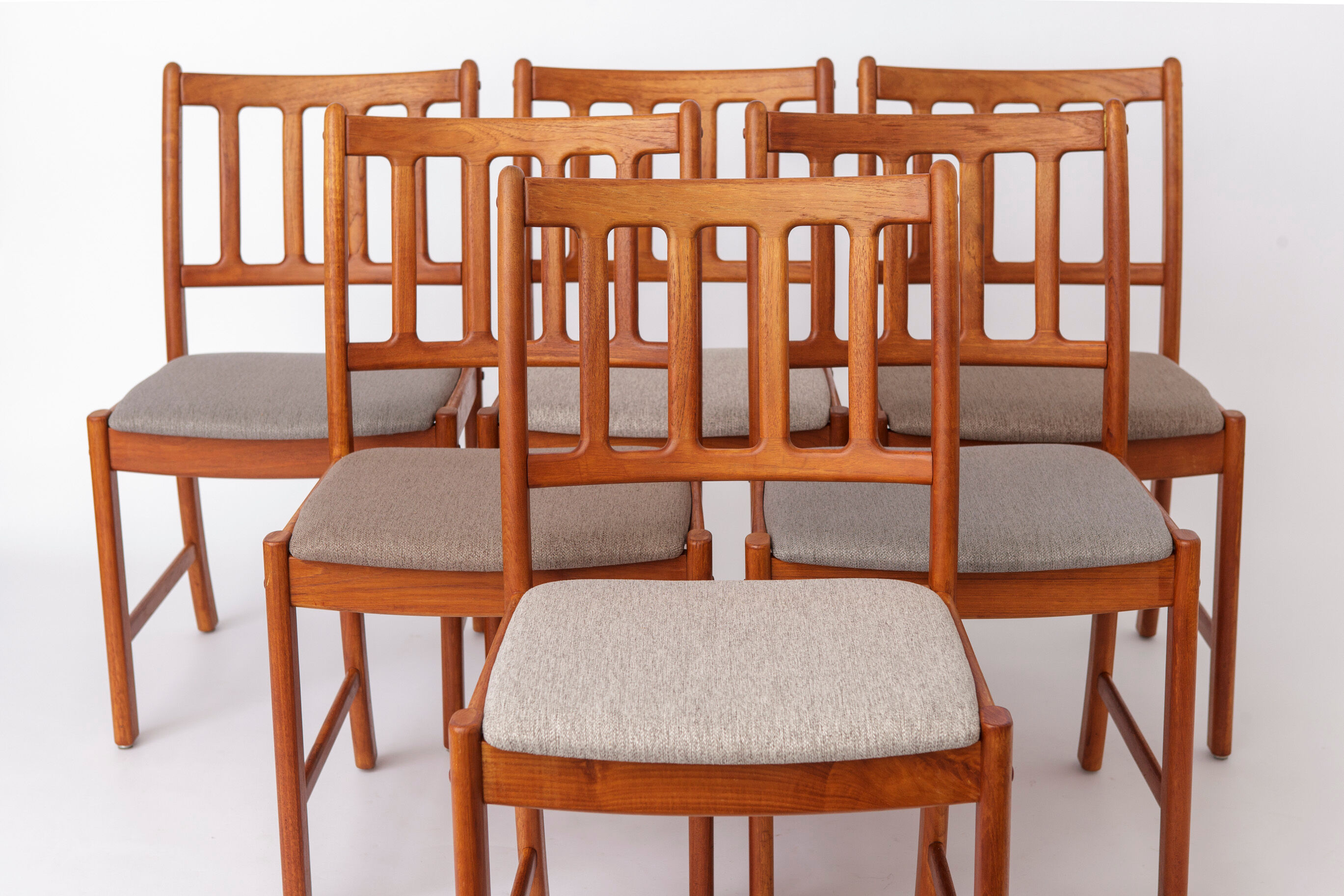 3 chaises de salle à manger Uldum Møbelfabrik en teck danois des années 1960, style mid-century.