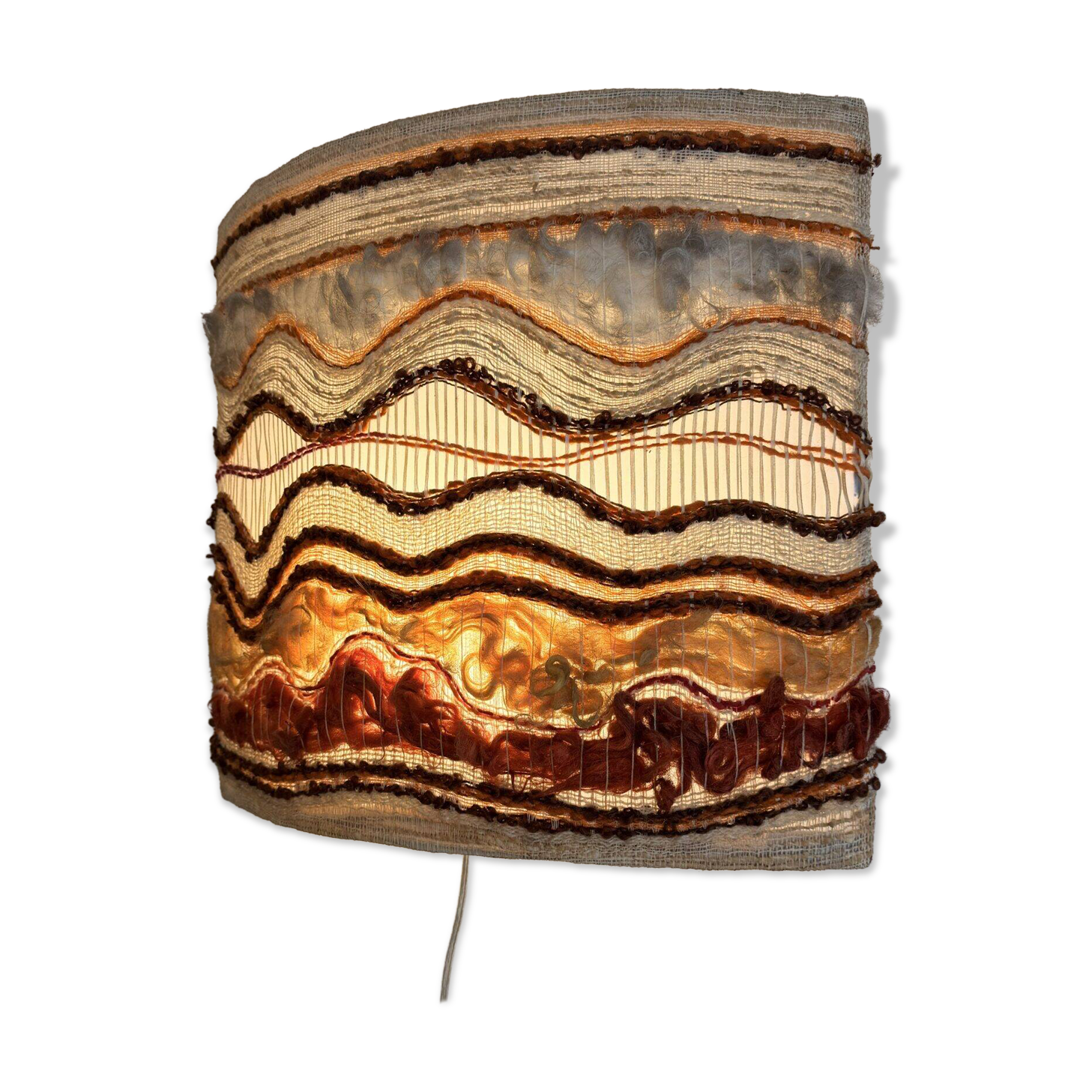 Large textile wall lamp from the 1970s.