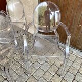 4 Victoria Ghost Chairs And 2 Louis Ghost Armchairs By Philipe Stark For Kartell
