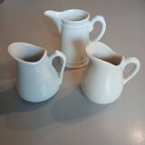 3 small antique porcelain pitchers/milk pots