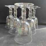 6 Baccarat Clermont 19th century wine glasses