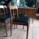 Lot of 6 Scandinavian chairs wood and skai