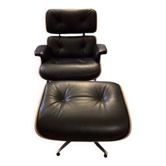 Chair and ottoman by Charles Eames, Herman Miller edition.