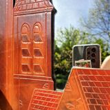 Vintage leather mirror