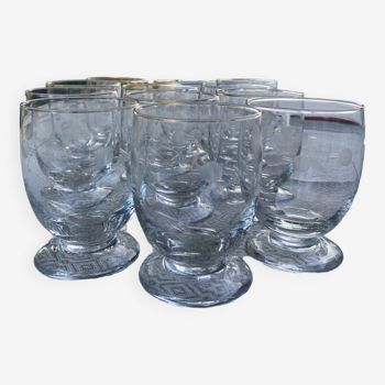 12 finely engraved stemware