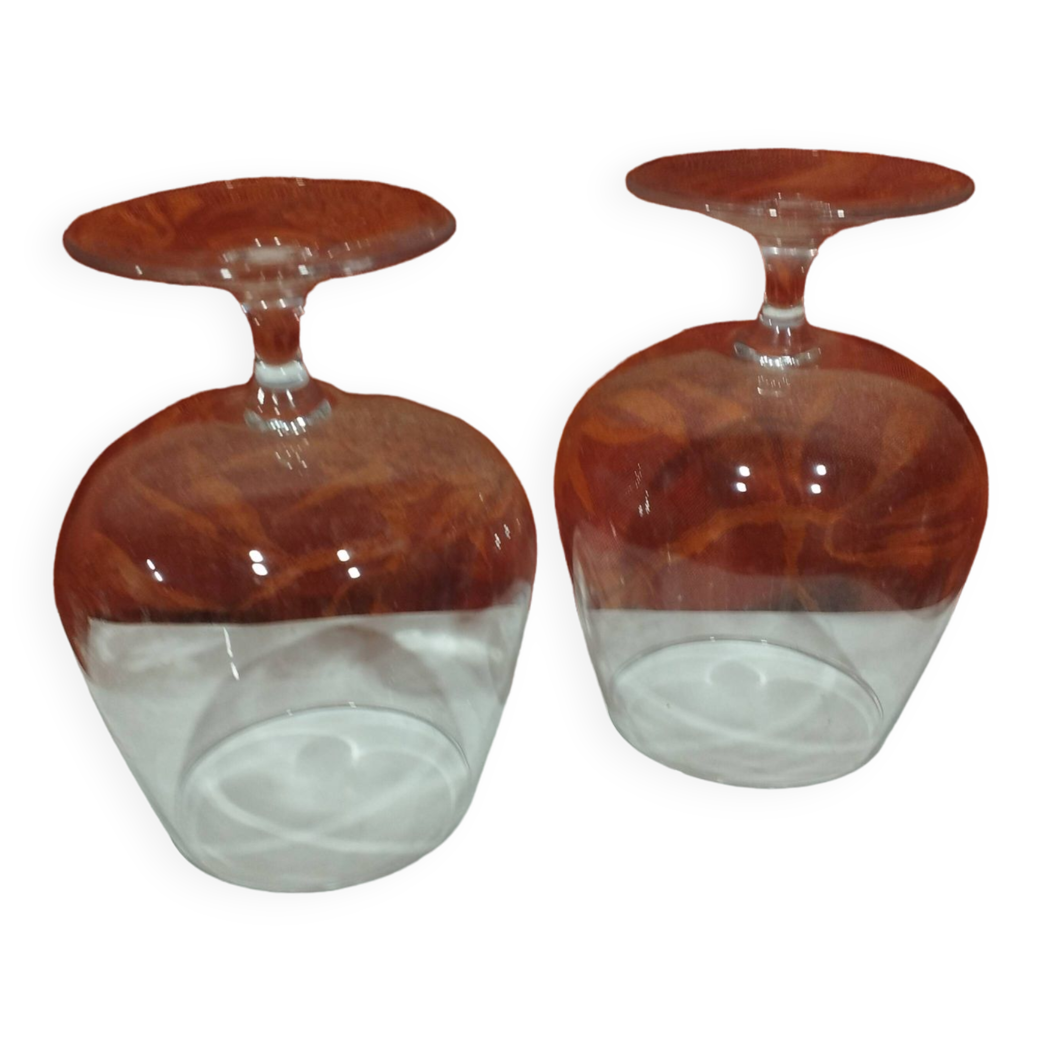 paire de deux grands verres à cognac de dégustation