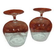 paire de deux grands verres à cognac de dégustation