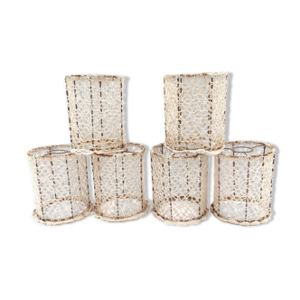 Lot de 6 abat jour crochetés en coton perlé