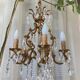 20th century gilded bronze cage chandelier with tassels