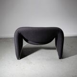Artifort Groovy model F598 chair by Pierre Paulin upholstered with charcoal bouclé
