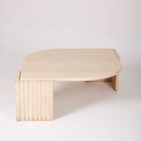 Travertine coffee table in eye shape, 1970s