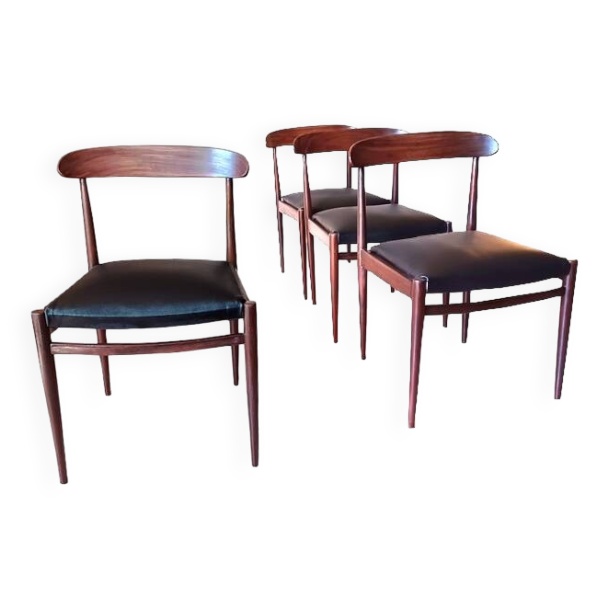 4 chaises scandinaves vintage design 1960 teck